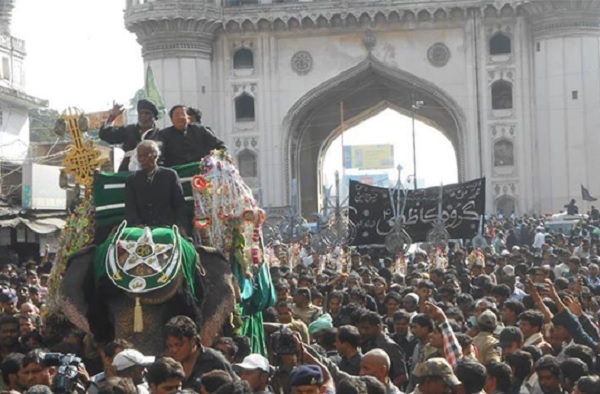 On the tenth day of Muharram, which is known as Ashura, the alam is taken out in a procession. — File photo