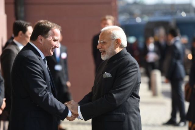 PM Modi with Swedish counterpart Stefan Lofven