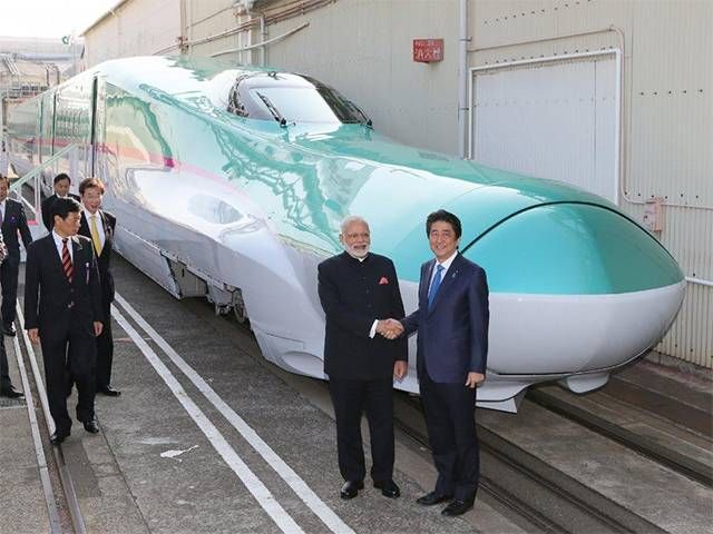 Prime Minister Narendra Modi and Japanese Prime Minister Shinzo Abe, bullet train