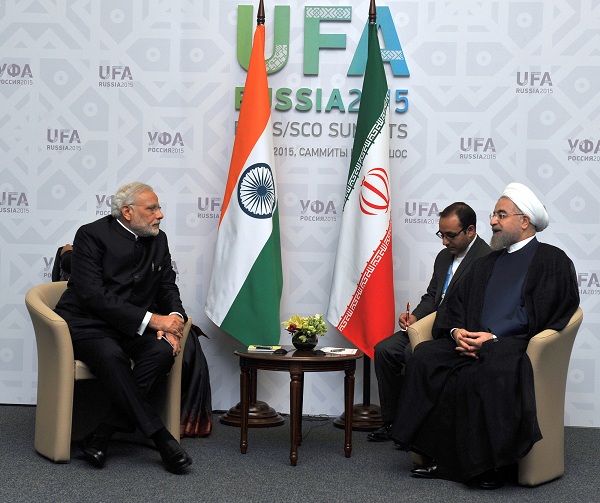 The Prime Minister, Shri Narendra Modi in bilateral meeting with the President of the Islamic Republic of Iran, Mr. Hasan Rouhani, in Ufa, Russia on July 09, 2015.(Photo: PIB)