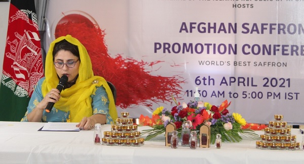 Consul General of Afghanistan in Mumbai Ms. Zakia Wardak Delivering opening remarks