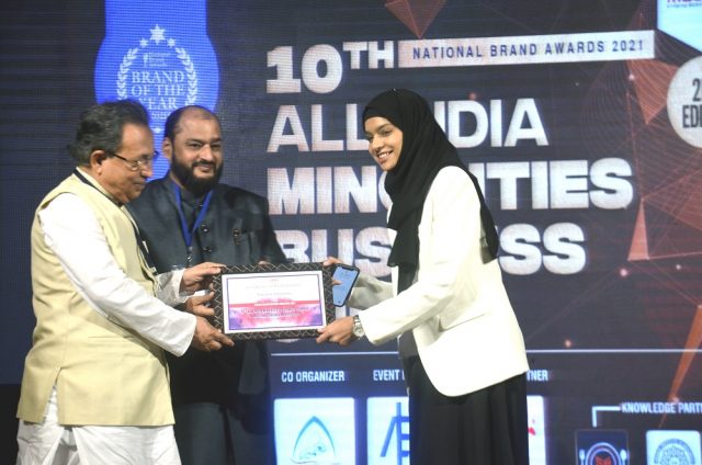 Aalima Rahman, Little Stars School, Kolkata receiving certificate from M Nurul Islam and Danish Reyaz can be seen, Photo: Maeeshat 
