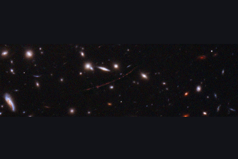 Hubble Telescope spots farthest star ever seen.(Credit: NASA/ESA, B. Welch, D. Coe)