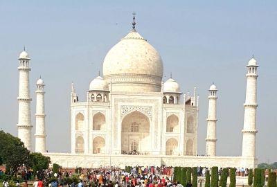 Taj Mahal dazzles after recent rains as Yamuna level rises